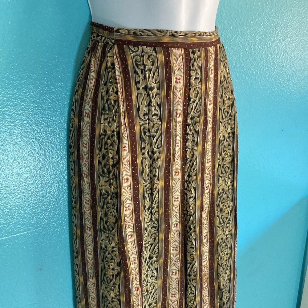 Options Melrose Women Size L Multicolor Pattern Pull On Hi Rise Crop Casual Pant - Picture 7 of 8
